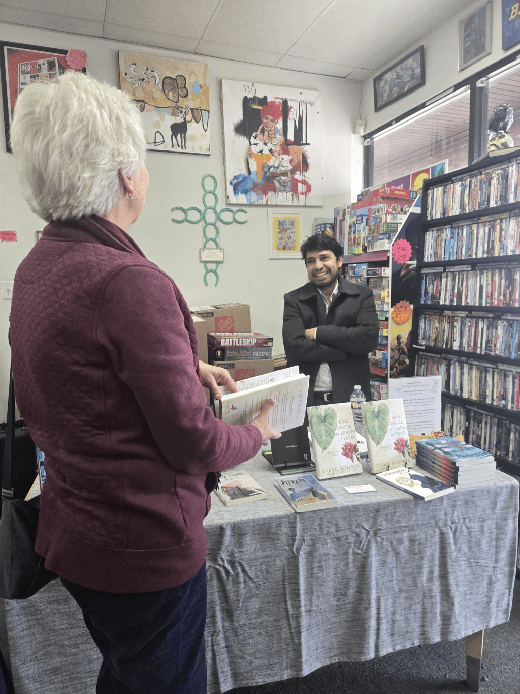 Acharya signs his books at Crazy Lady&nbsp;Books